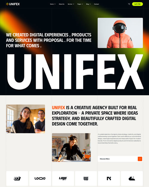 Modern home page design layout